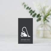 CARTE DE VISITE SERVICE DE NETTOYAGE EN VACUM SIMPLE BLANC NOIR (Debout devant)