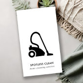 CARTE DE VISITE SERVICE DE NETTOYAGE EN VACUM SIMPLE BLANC NOIR