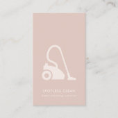 CARTE DE VISITE SERVICE DE NETTOYAGE EN VACUM SIMPLE ROSE BLANC (Devant)