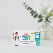 Carte De Visite Service de nettoyage | Entretien avec chambre | Ma (Debout devant)