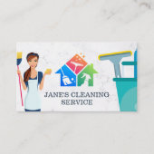 Carte De Visite Service de nettoyage | Entretien avec chambre | Ma (Devant)