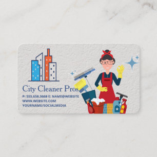 Carte De Visite Service de nettoyage   Femme de ménage   Bâtiments