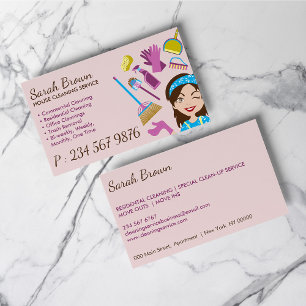 Carte De Visite Service de nettoyage Femme de ménage Dame de ménag