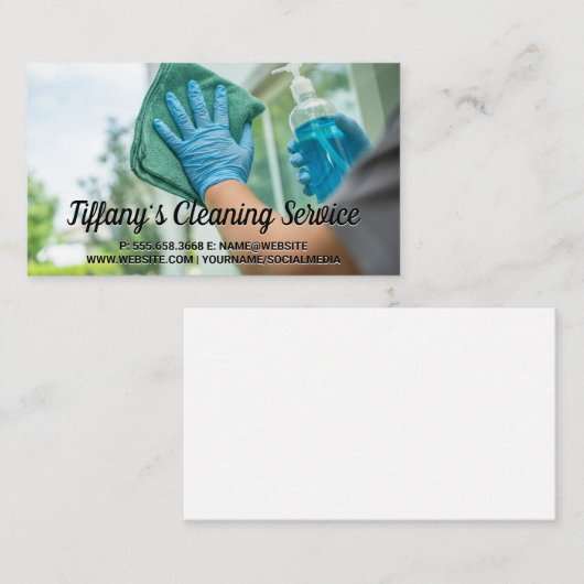 Carte De Visite Service de nettoyage | Fenêtre en verre nettoyant  (Devant / Derrière)