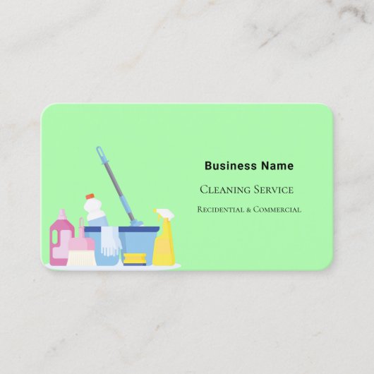 Carte De Visite Service de nettoyage feu vert photo code QR (Devant)