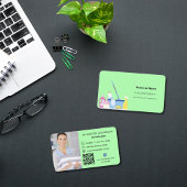 Carte De Visite Service de nettoyage feu vert photo code QR