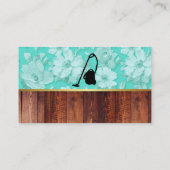 Carte De Visite Service de nettoyage Fleur et panneau en bois (Dos)