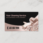 Carte De Visite Service de nettoyage Floral Rose Gold moderne (Devant)