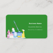 Carte De Visite Service de nettoyage forêt vert photo code QR (Devant)