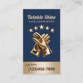 Carte De Visite Service De Nettoyage Gants D'Or Maid (Devant)