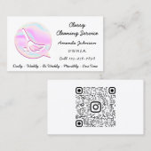 Carte De Visite Service de nettoyage Holographe domestique Logo de (Devant / Derrière)