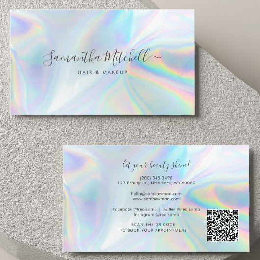 Carte De Visite Service de nettoyage holographique de code QR de s