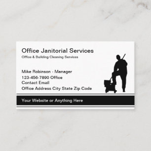 Carte De Visite Service de nettoyage Janitorial Budget Simple