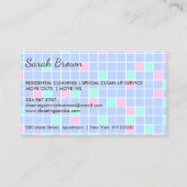 Carte De Visite Service de nettoyage Janitorial Lady Tiles Accueil (Dos)