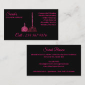 Carte De Visite Service de nettoyage Janitorial rose brillant girl (Devant / Derrière)