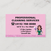 Carte De Visite Service De Nettoyage Janitorial Rose Maid (Dos)