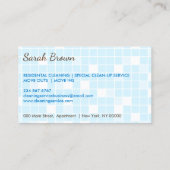 Carte De Visite Service de nettoyage Laver carrelage Janitorial Bl (Dos)
