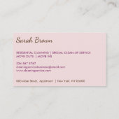 Carte De Visite Service De Nettoyage Lavette Carrelage Laveuse Lad (Dos)