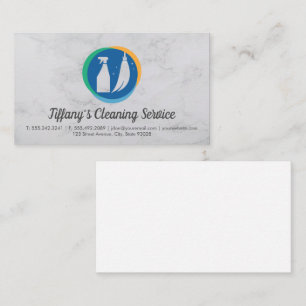 Carte De Visite Service de nettoyage   Logo de la femme de ménage