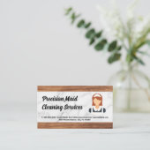 Carte De Visite Service de nettoyage | Logo de la femme de ménage  (Debout devant)