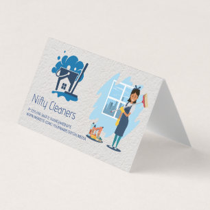 Carte De Visite Service de nettoyage   Logo de la maison de chambr