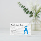 Carte De Visite Service de nettoyage | Logo de la servante de bout (Debout devant)