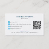 Carte De Visite Service de nettoyage Logo moderne et code QR (Dos)