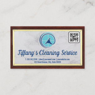 Carte De Visite Service de nettoyage Logo Squeegee Code QR