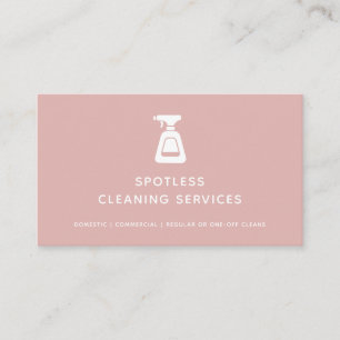 Carte De Visite Service de nettoyage Maid Dusty Pink Spray bouteil