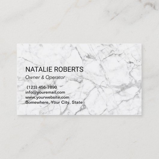 Carte De Visite Service De Nettoyage Maid Entretien Ménage Marbre (Dos)