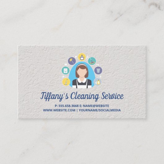 Carte De Visite Service de nettoyage | Maid | Maison Deep Clean (Devant)