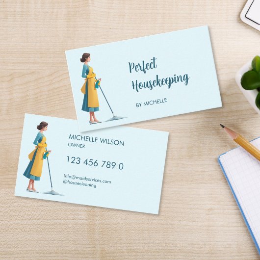 Carte De Visite Service De Nettoyage Maid Moderne