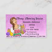 Carte De Visite Service De Nettoyage Maison Classique Maid Purple (Devant)