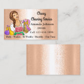 Carte De Visite Service De Nettoyage Maison Classique Parties scin (Devant / Derrière)