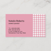 Carte De Visite Service De Nettoyage Maison Cute Pink Plaid (Dos)
