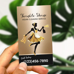 Carte De Visite Service De Nettoyage Maison Maid Or Moderne