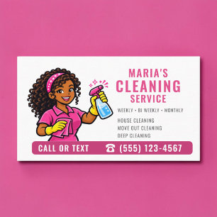 Carte De Visite Service de nettoyage Maison Rose