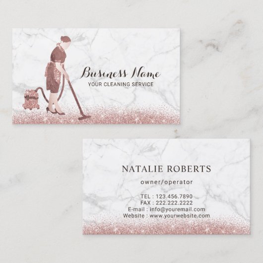 Carte De Visite Service de nettoyage Marbre et Parties scintillant (Devant / Derrière)