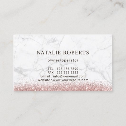 Carte De Visite Service de nettoyage Marbre et Parties scintillant (Dos)