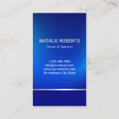 Carte De Visite Service de nettoyage Ménage bleu et argent Maid (Dos)