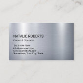 Carte De Visite Service De Nettoyage Ménage Ménage Métal Moderne (Dos)