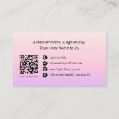 Carte De Visite Service de nettoyage ménager (Dos)