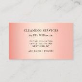 Carte De Visite Service de nettoyage ménager rose Gold (Dos)