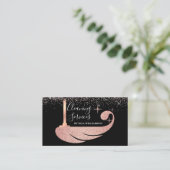 Carte De Visite Service de nettoyage ménager rose Gold (Debout devant)