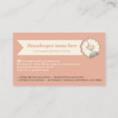 Carte De Visite Service de nettoyage ménagère serveuse concierge (Dos)