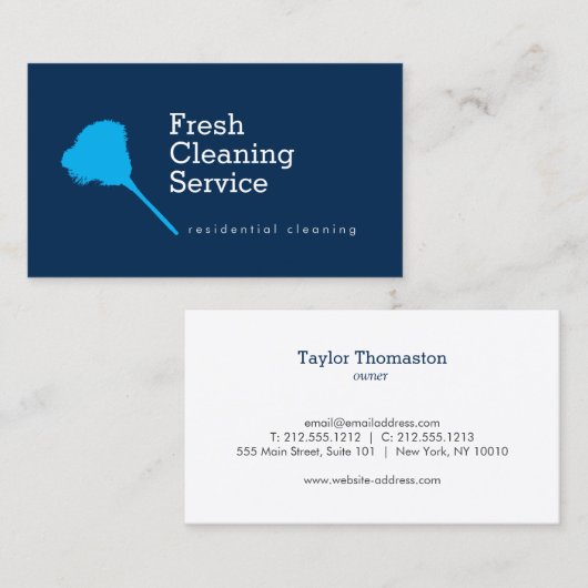 Carte De Visite Service de nettoyage moderne, Ménagère II (Devant / Derrière)