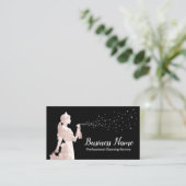 Carte De Visite Service de nettoyage moderne Rose Gold Maid Noir (Debout devant)