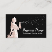 Carte De Visite Service de nettoyage moderne Rose Gold Maid Noir (Devant)