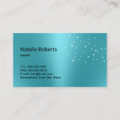 Carte De Visite Service de nettoyage moderne Silver Spray Turquois (Dos)