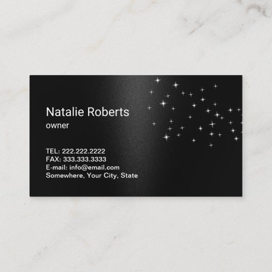 Carte De Visite Service de nettoyage moderne Spray argenté Noir (Dos)